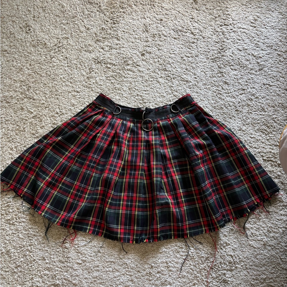 Current Mood Red and Black Skater Skirt